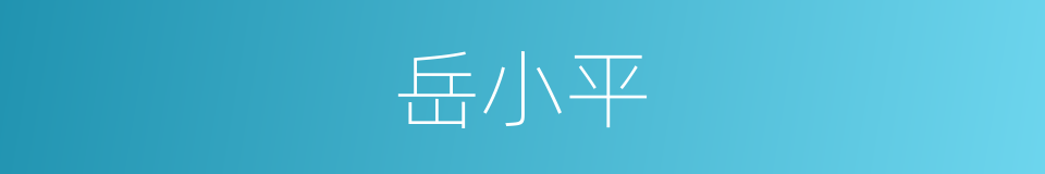 岳小平的同义词