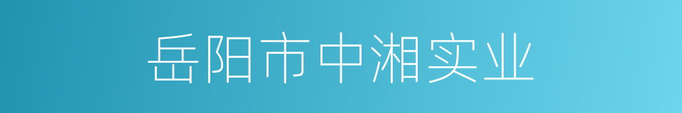 岳阳市中湘实业的同义词