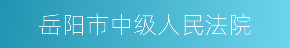 岳阳市中级人民法院的同义词