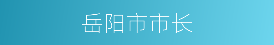 岳阳市市长的同义词