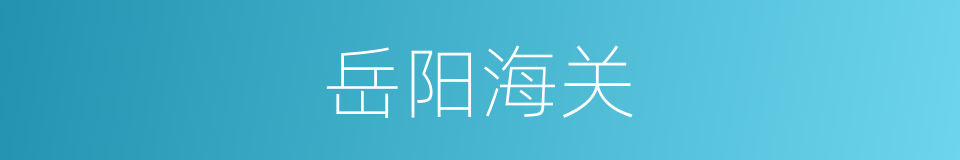 岳阳海关的同义词