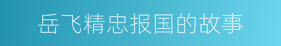 岳飞精忠报国的故事的同义词