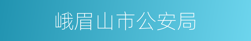 峨眉山市公安局的同义词