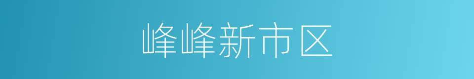 峰峰新市区的同义词