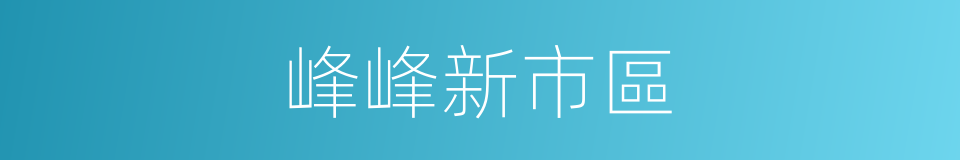 峰峰新市區的同義詞