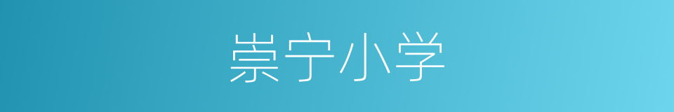 崇宁小学的同义词