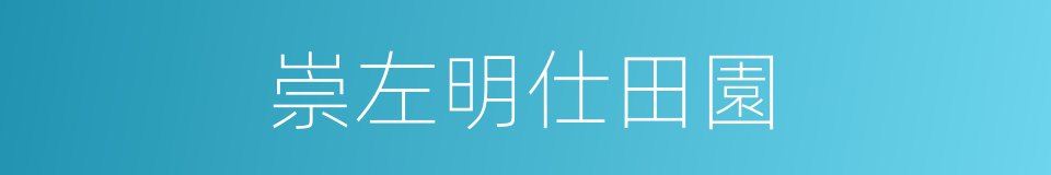 崇左明仕田園的同義詞