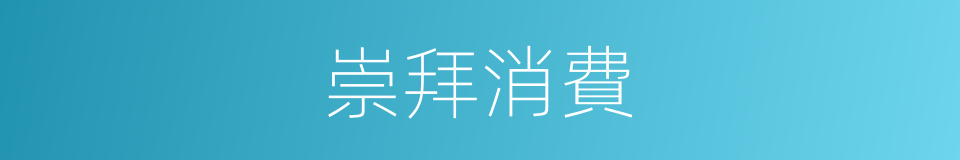 崇拜消費的同義詞