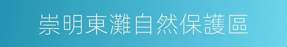 崇明東灘自然保護區的同義詞