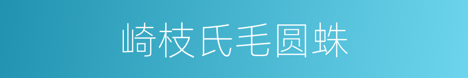 崎枝氏毛圆蛛的同义词