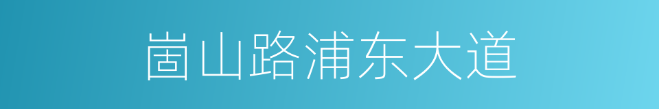 崮山路浦东大道的同义词