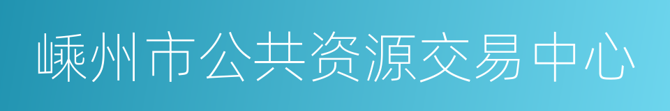 嵊州市公共资源交易中心的同义词