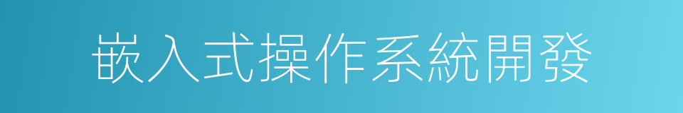 嵌入式操作系統開發的同義詞