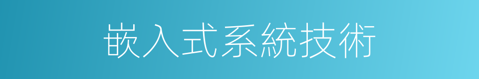 嵌入式系統技術的同義詞