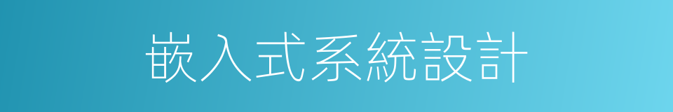 嵌入式系統設計的同義詞