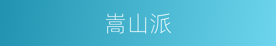 嵩山派的同义词