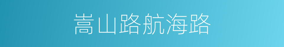 嵩山路航海路的同义词
