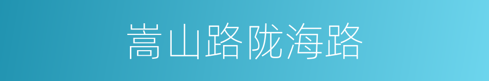 嵩山路陇海路的同义词