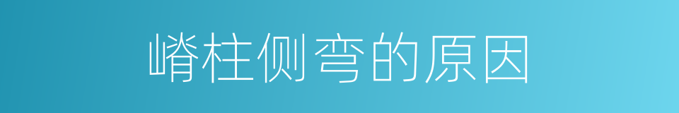 嵴柱侧弯的原因的同义词