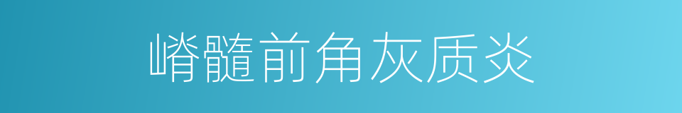 嵴髓前角灰质炎的同义词