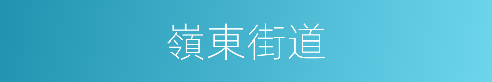 嶺東街道的意思