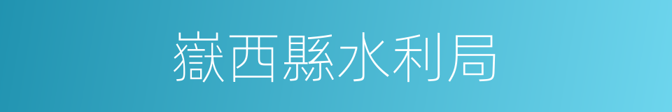 嶽西縣水利局的同義詞