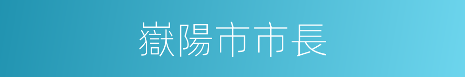 嶽陽市市長的同義詞