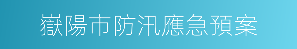 嶽陽市防汛應急預案的同義詞