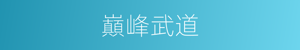巔峰武道的同義詞
