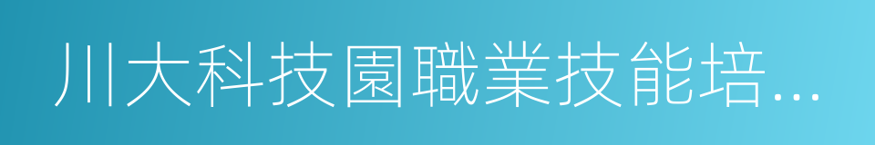 川大科技園職業技能培訓學院的同義詞