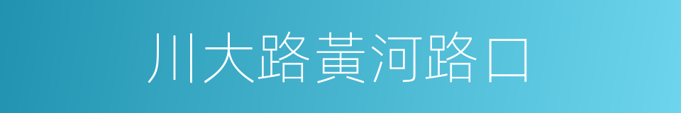 川大路黃河路口的同義詞