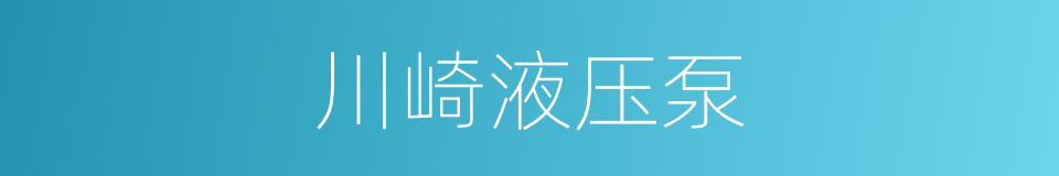 川崎液压泵的同义词