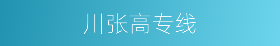 川张高专线的同义词