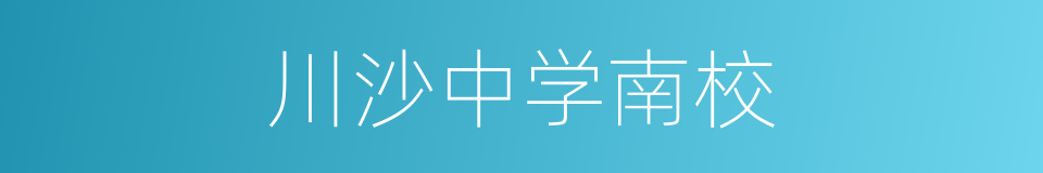 川沙中学南校的同义词