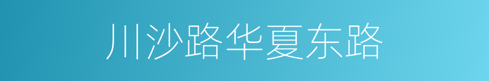 川沙路华夏东路的同义词