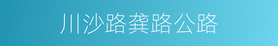 川沙路龚路公路的同义词