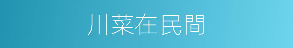 川菜在民間的同義詞