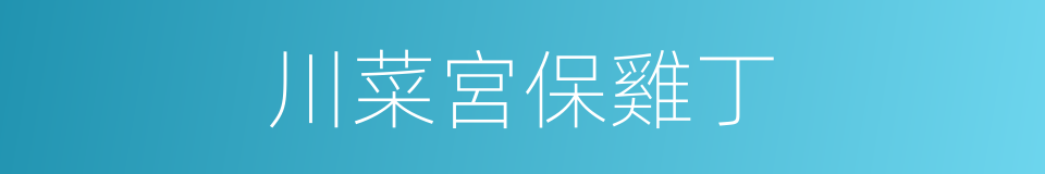 川菜宮保雞丁的同義詞