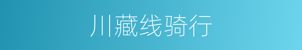 川藏线骑行的同义词