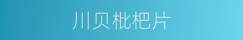川贝枇杷片的同义词