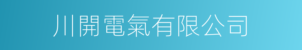 川開電氣有限公司的同義詞