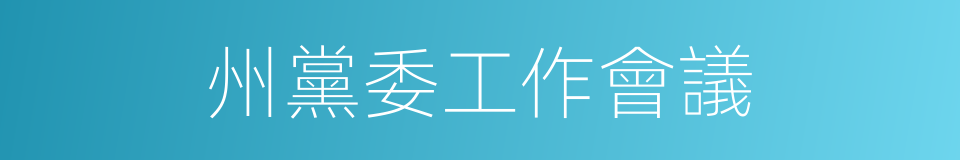 州黨委工作會議的同義詞