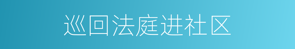 巡回法庭进社区的同义词