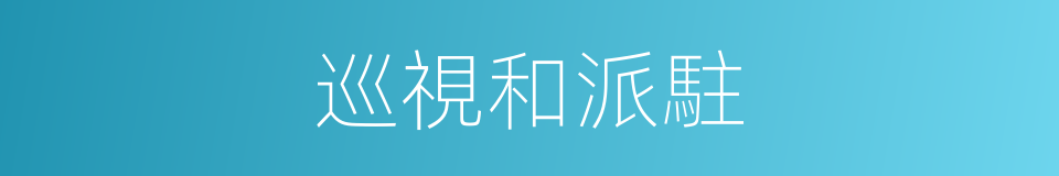 巡視和派駐的同義詞
