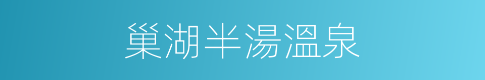 巢湖半湯溫泉的同義詞