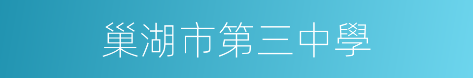 巢湖市第三中學的同義詞