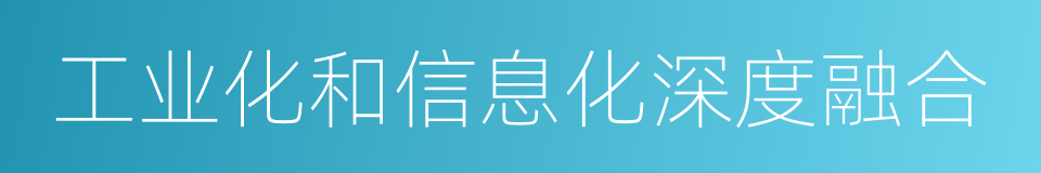 工业化和信息化深度融合的同义词