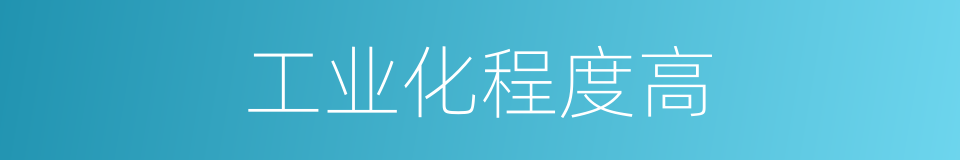 工业化程度高的同义词