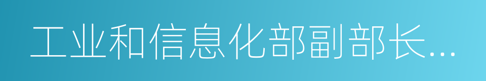 工业和信息化部副部长怀进鹏的同义词