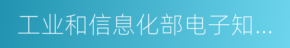 工业和信息化部电子知识产权中心的同义词